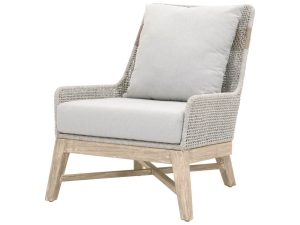 Teak Lounge Chair With Woven Rope And Cushion - Premium Outdoor Furniture