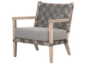 Charista Lounge Chair With Woven Rope And Cushion - Teak Outdoor Patio Furniture Manufacturer Indonesia