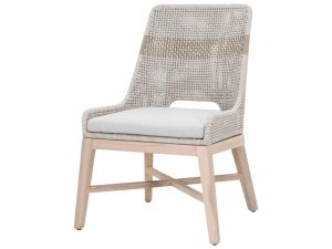 Teak Dining Chair Woven Rope and Cushion – Modern Outdoor Dining Furniture MOD#02