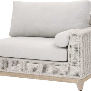 Glorious Lounge Chair Arm Left with Woven Rope And Cushion - Patio Sofa Chair