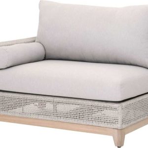 Glorious Lounge Chair Arm Right with Woven Rope And Cushion - Teak Sofa Chair Garden Furniture