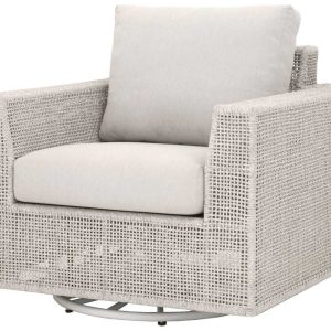 Glorious Lounge Swivel Chair With Woven Rope combined Aluminum And Cushion - Modern Outdoor Furniture