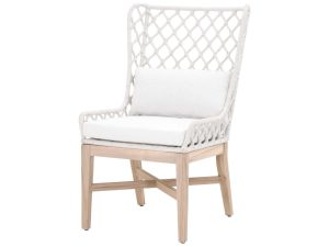 Richard Lounger Chair With Woven Rope And Cushion - Modern Outdoor Furniture