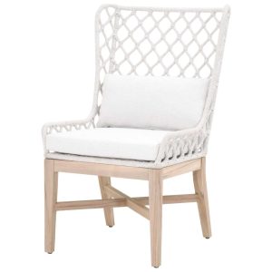 Richard Lounger Chair With Woven Rope And Cushion - Modern Outdoor Furniture