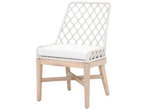 Richard Dining Chair With Woven Rope And Cushion - Modern Garden Furniture