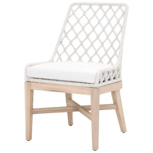 Richard Dining Chair With Woven Rope And Cushion - Modern Garden Furniture