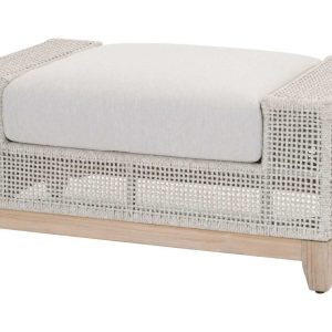 Patio Furniture - Glorious Ottoman with Woven Rope And Cushion