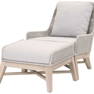 Lounge Chair With Woven Rope And Cushion - Luxury Outdoor Furniture