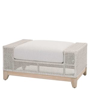 Patio Furniture - Glorious Ottoman with Woven Rope And Cushion