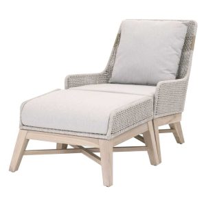 Lounge Chair With Woven Rope And Cushion - Luxury Outdoor Furniture