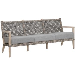 Charista Sofa with Woven Rope And Cushion - Premium Teak Outdoor Furniture