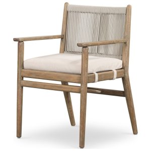 Davinci Teak Outdoor Dining Chair with Cushion And Natural Rope – Luxury Garden Furniture