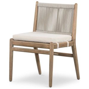 Davinci Premium Teak Dining Chair with Natural Rope And Cushion – Weather Resistant Outdoor Furniture